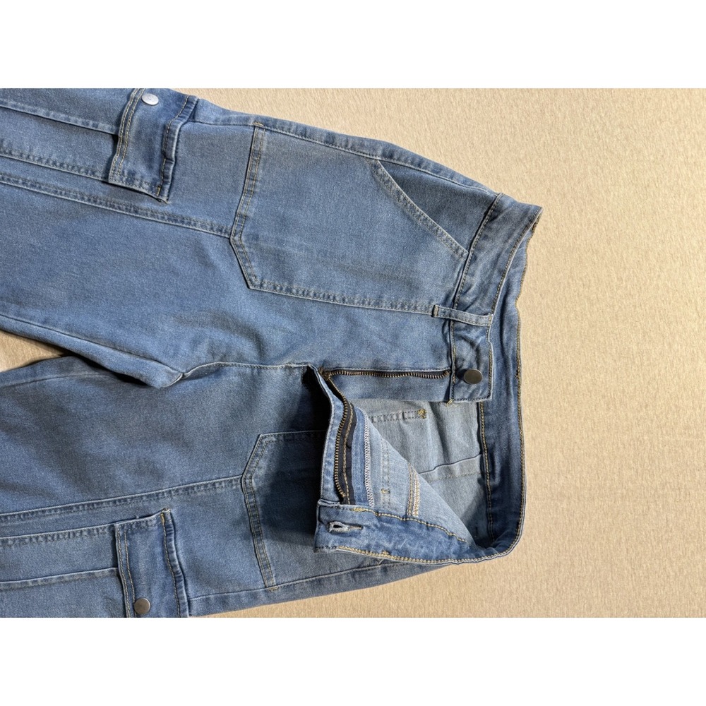 Women's Y2K High Rise Denim Cargo Jeans Utility Pocket Pants, S